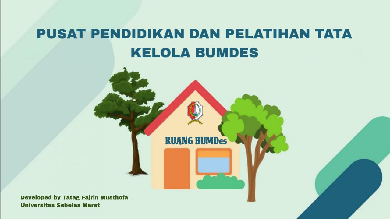 Ruang bumdes merupakan pusat pelatihan tata kelola dan peta jalan menuju bumdes yang terbarukan